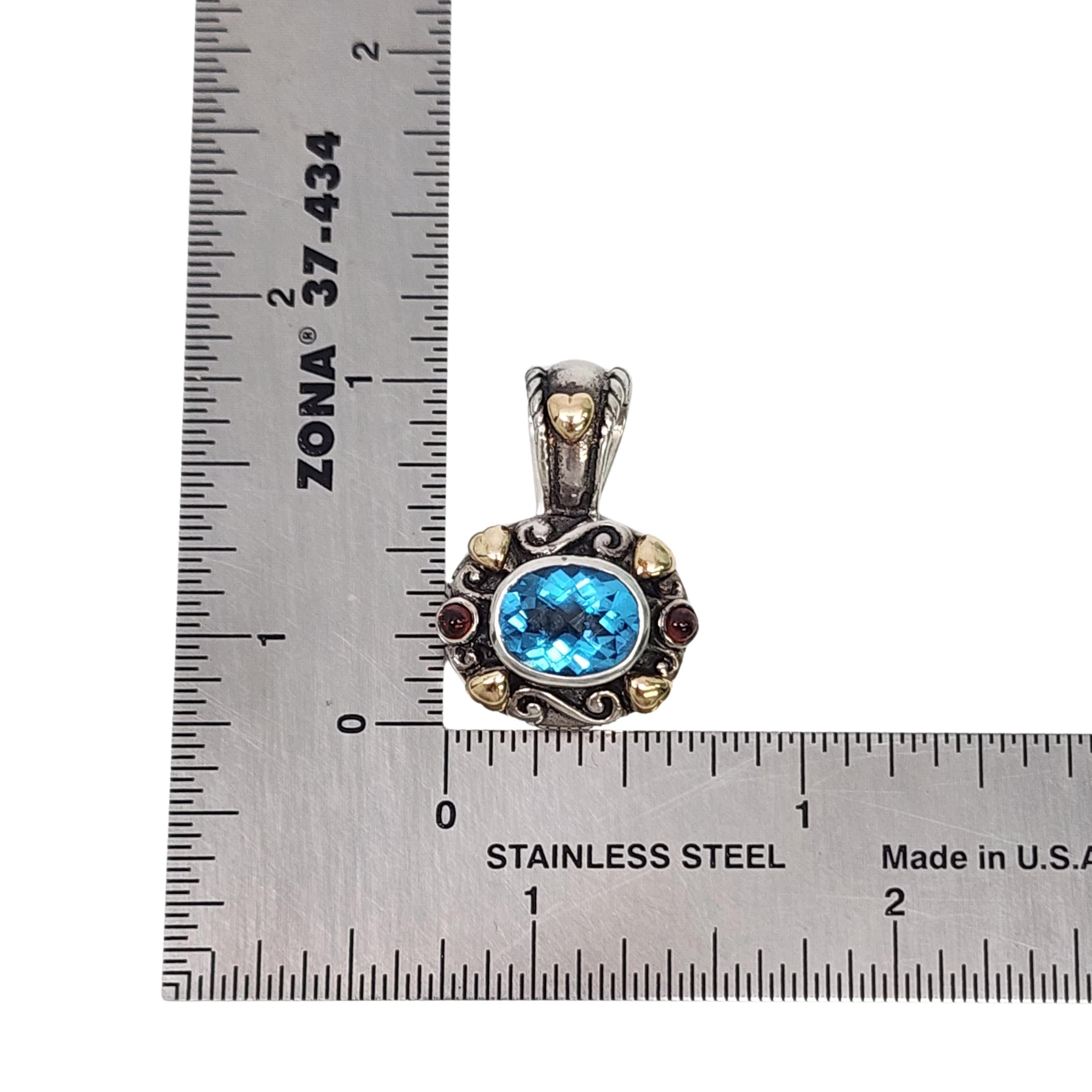 Designer Sterling Silver 14K Blue Topaz Pendant/Enhancer #16535 For Sale 2