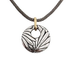 Designer Sterling Silver 22K Yellow Gold Loop Circle Pendant with Chain #13331
