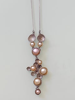 Designer Sterling Silver & 9-Karat Gold Pearl Drop Necklace