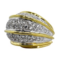 Bague à bombe de diamants vintage de style designer à grande échelle