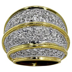 Bague à bombe de diamants vintage de style designer à grande échelle