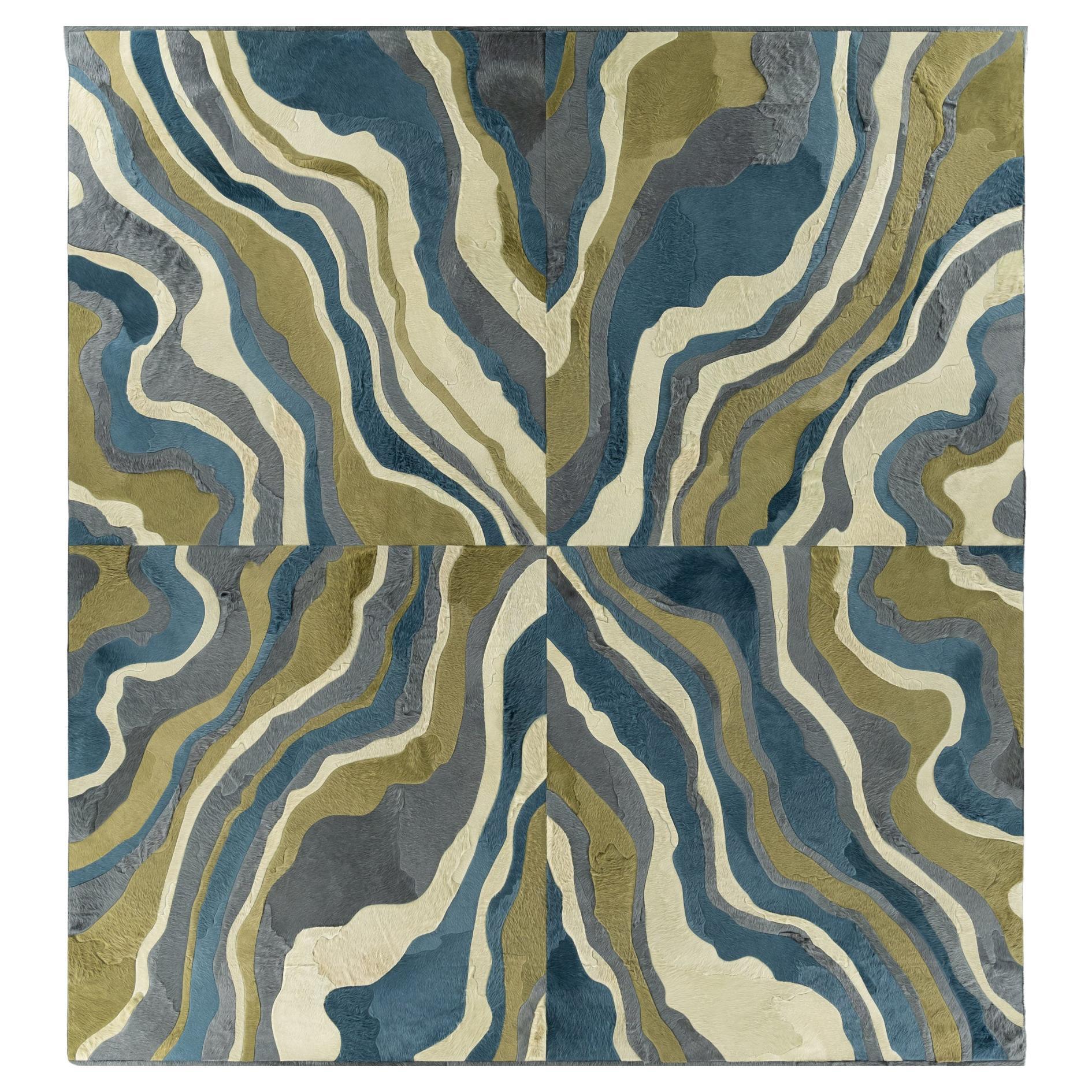Alfombra de piel de diseño "Submerge" de Marc Thee (13 pies x 14 pies) en venta