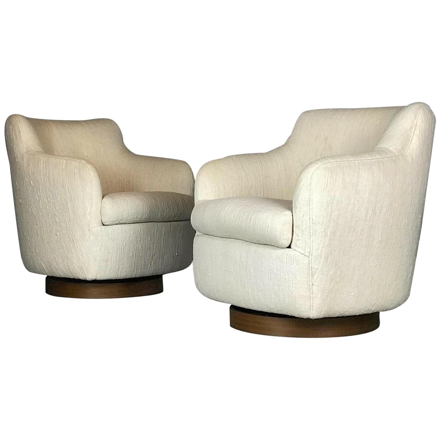 Designer Swivel and Tilt Lounge Chairs by Milo Baughman for Thayer Coggin