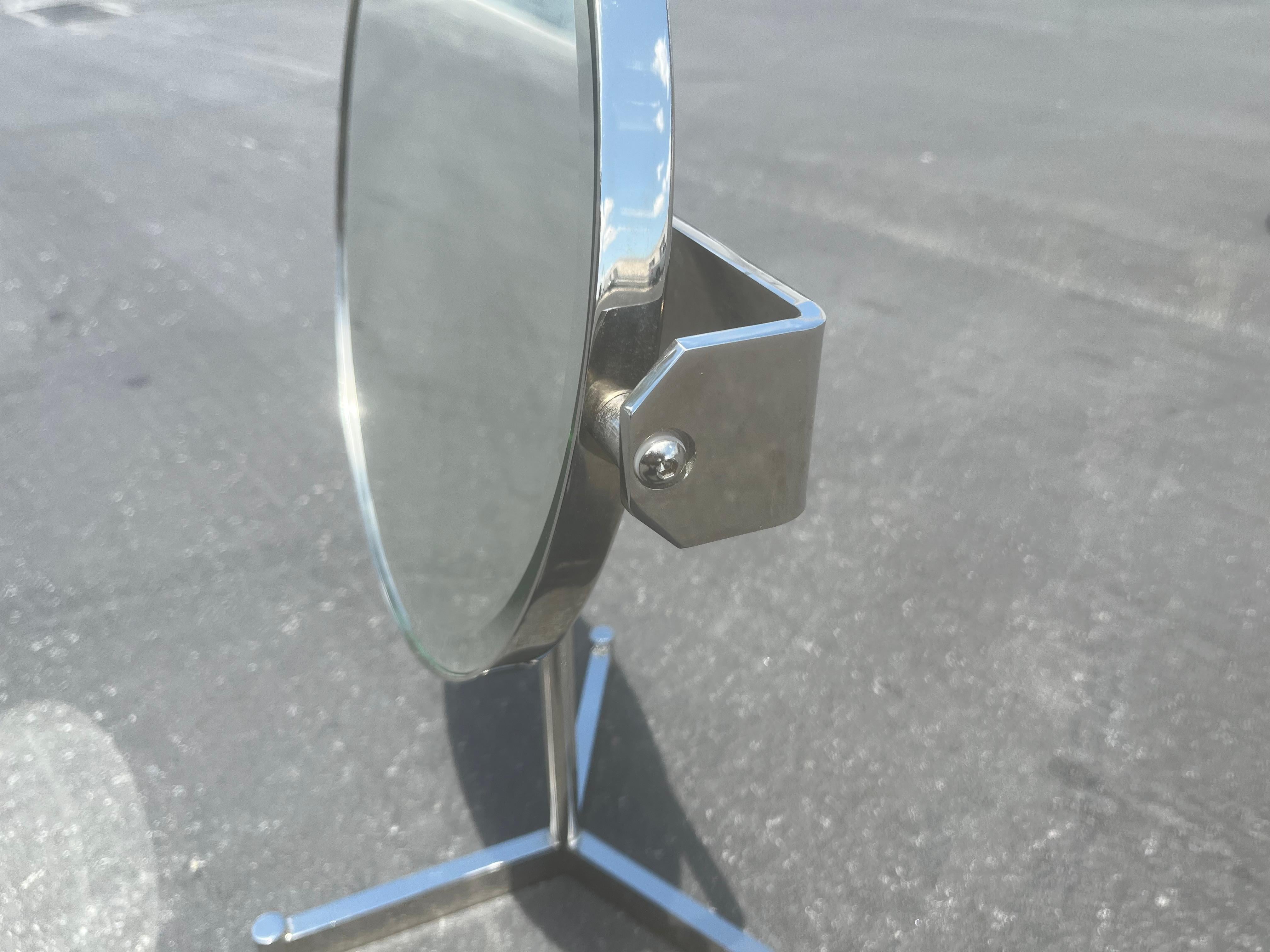 Designer Table Mirror, Nickel For Sale 4
