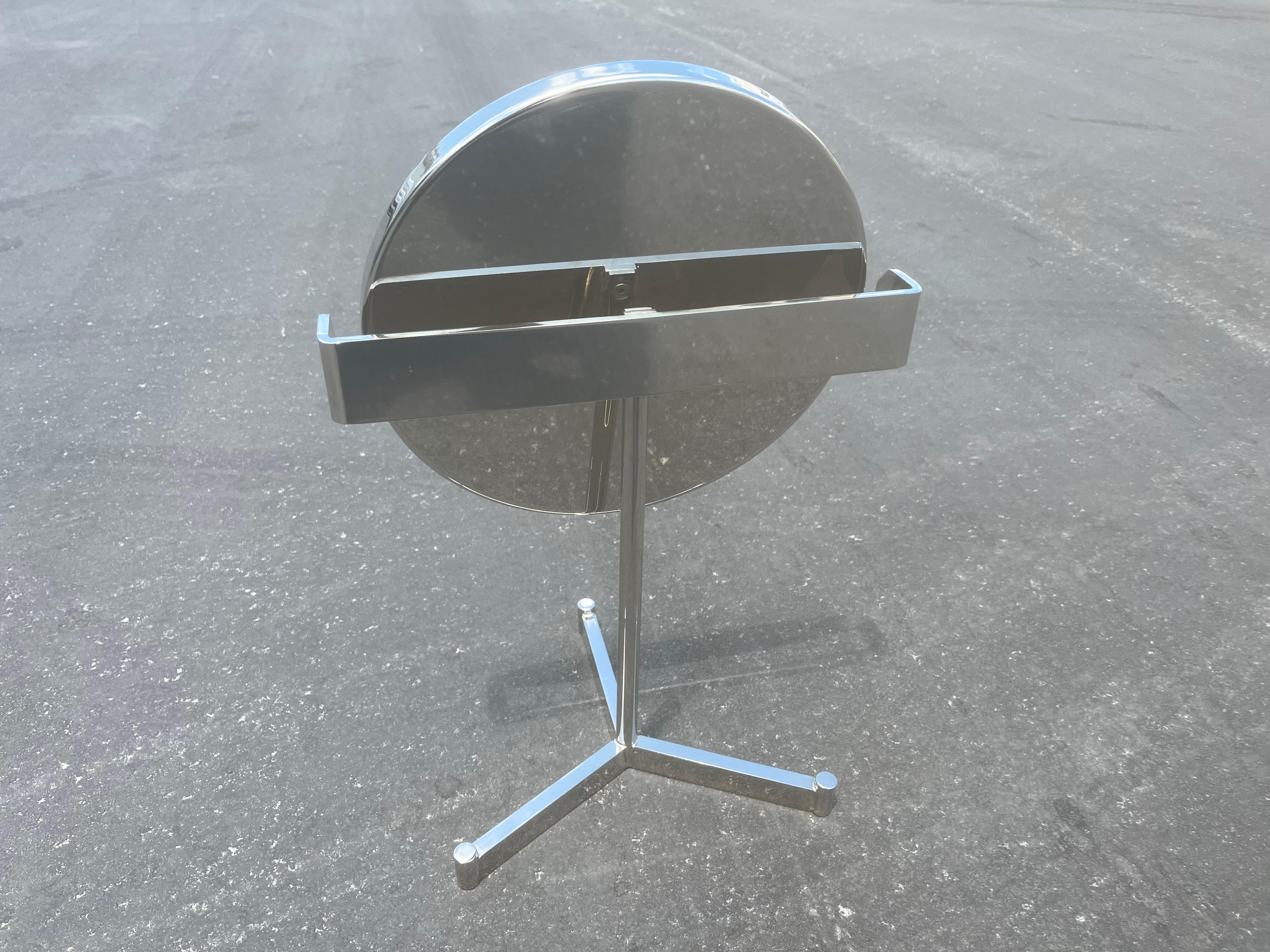 Designer Table Mirror, Nickel For Sale 5