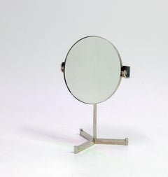 Designer Table Mirror, Nickel