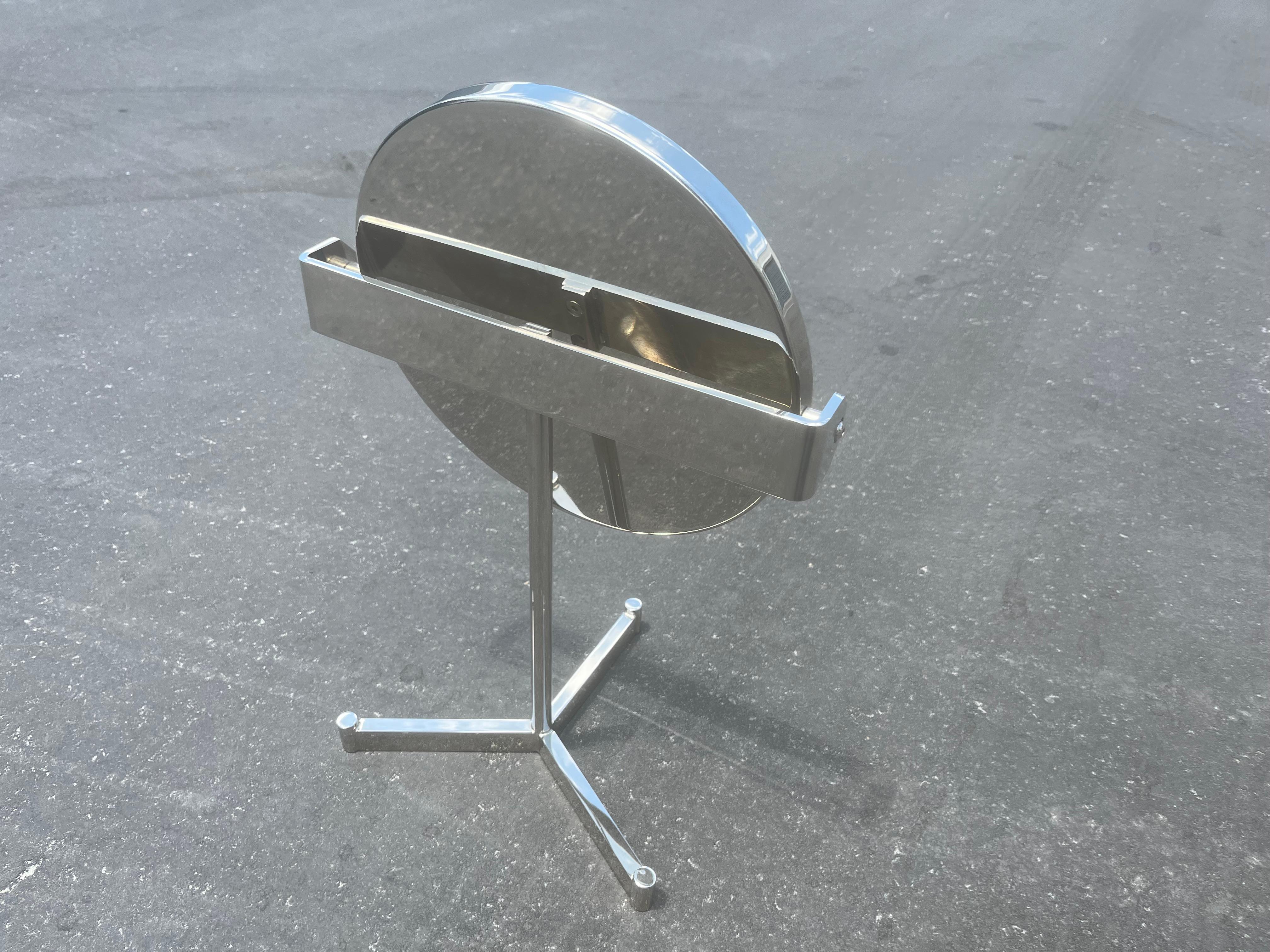 Designer Table Mirror, Nickel For Sale 2
