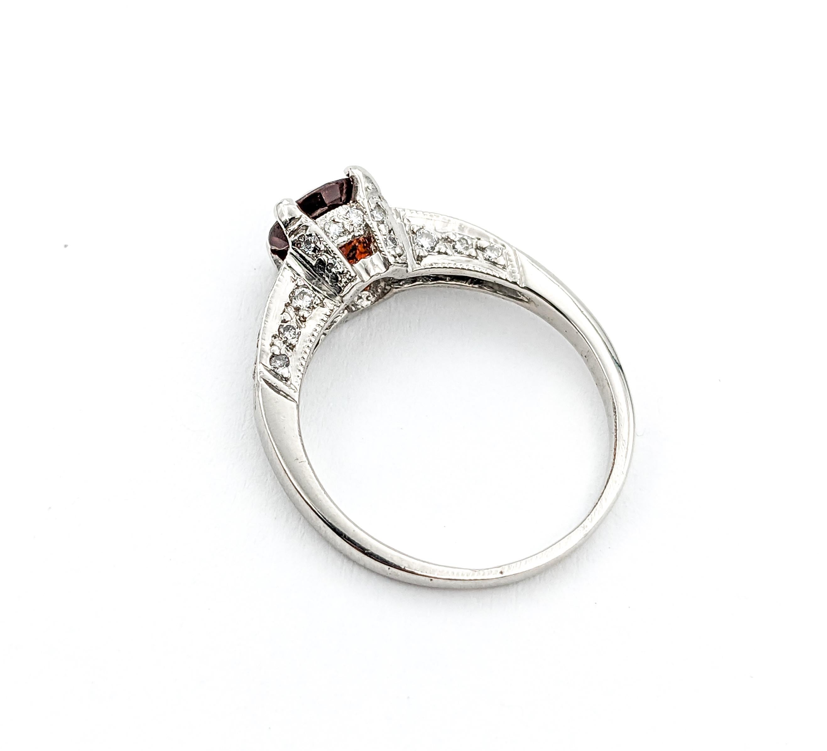 Designer Tacori 1.16ct Garnet & Diamond Ring In Platinum For Sale 4