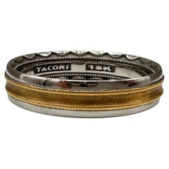 Designer Tacori Band Ring 18kt Two Tone Gold Size 10.5 Estate