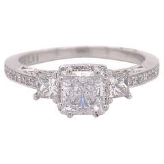 Anillo de compromiso Tacori de diseño, Creciente de diamantes Dantela, Oro blanco, 2663PR