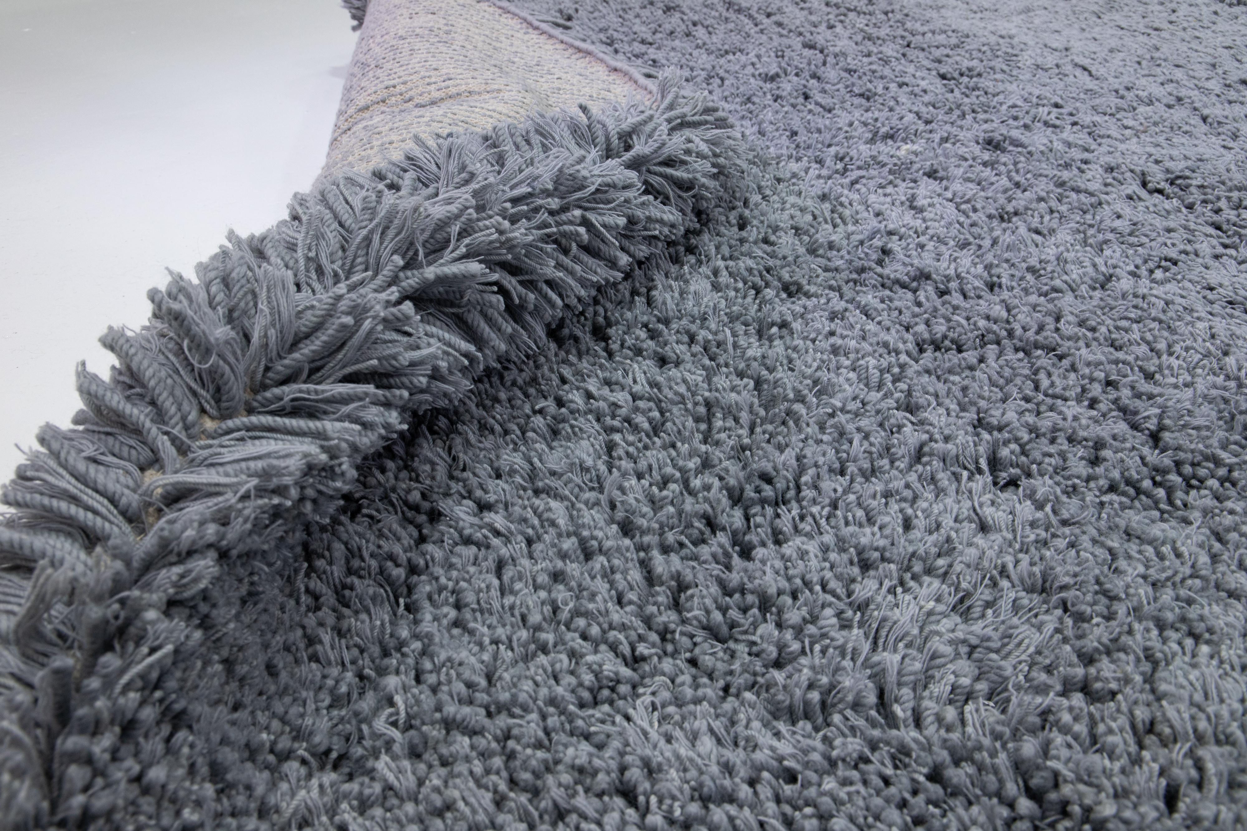 Designer Texture Modern Gray Wool Rug In New Condition For Sale In Norwalk, CT
