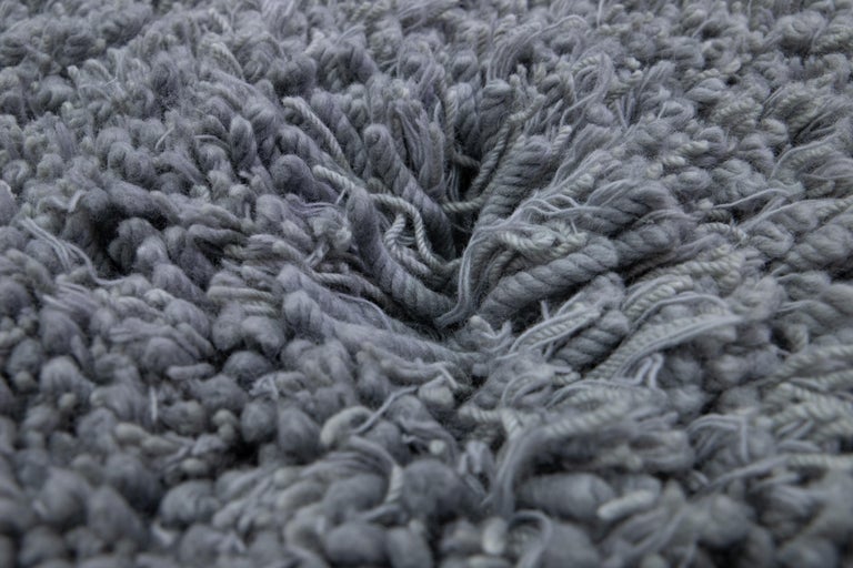 Designer Texture Modern Gray Wool Rug For Sale at 1stDibs