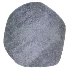 Moderner grauer Designer-Wollteppich mit Textur, 19 x 19