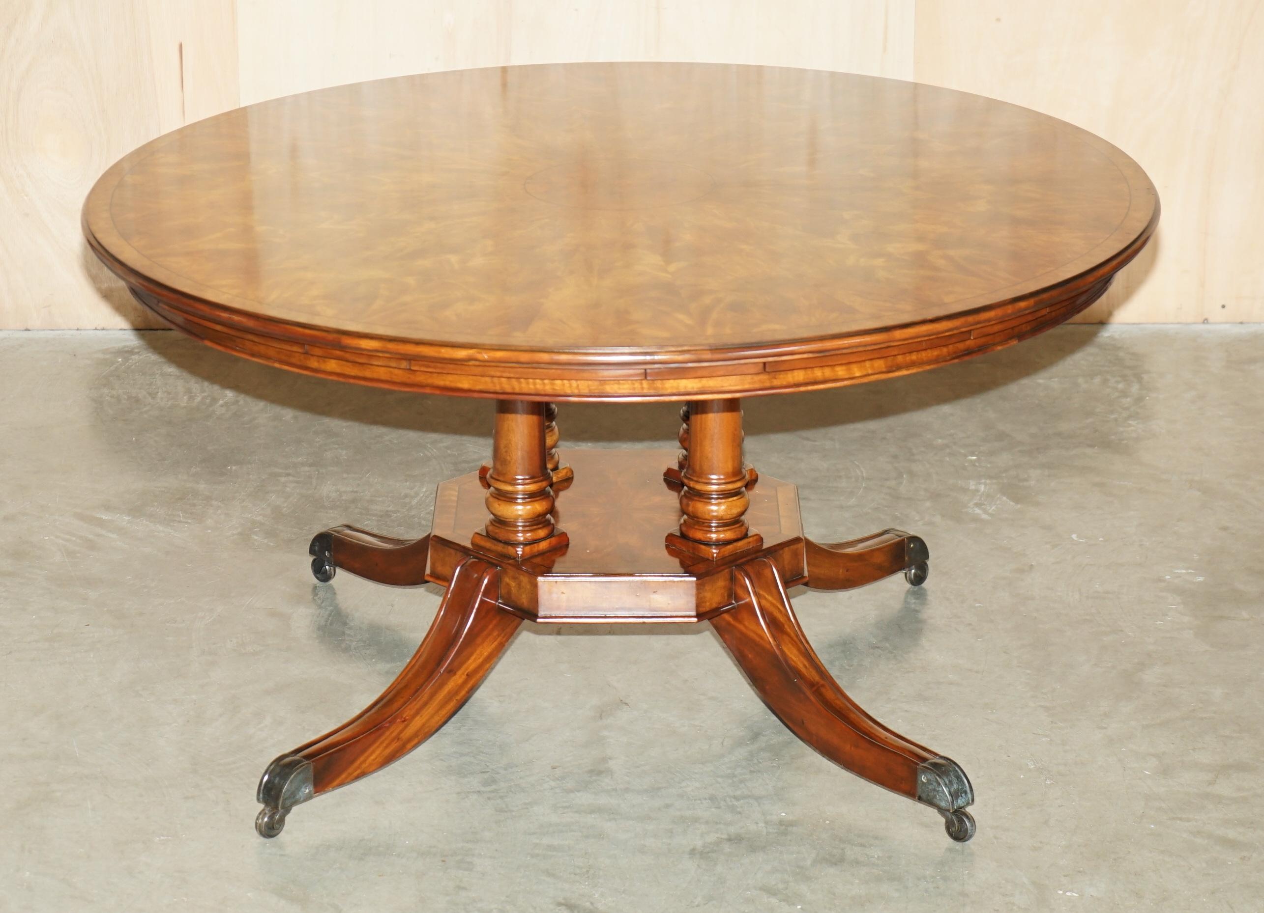 Royal House Antiques

Royal House Antiques is delighted to offer for sale this stunning RRP £23,800 Theodore Alexander Jupe Extending round dining table in Walnut, Burr Walnut and Flamed Mahogany 

Please note the delivery fee listed is just a