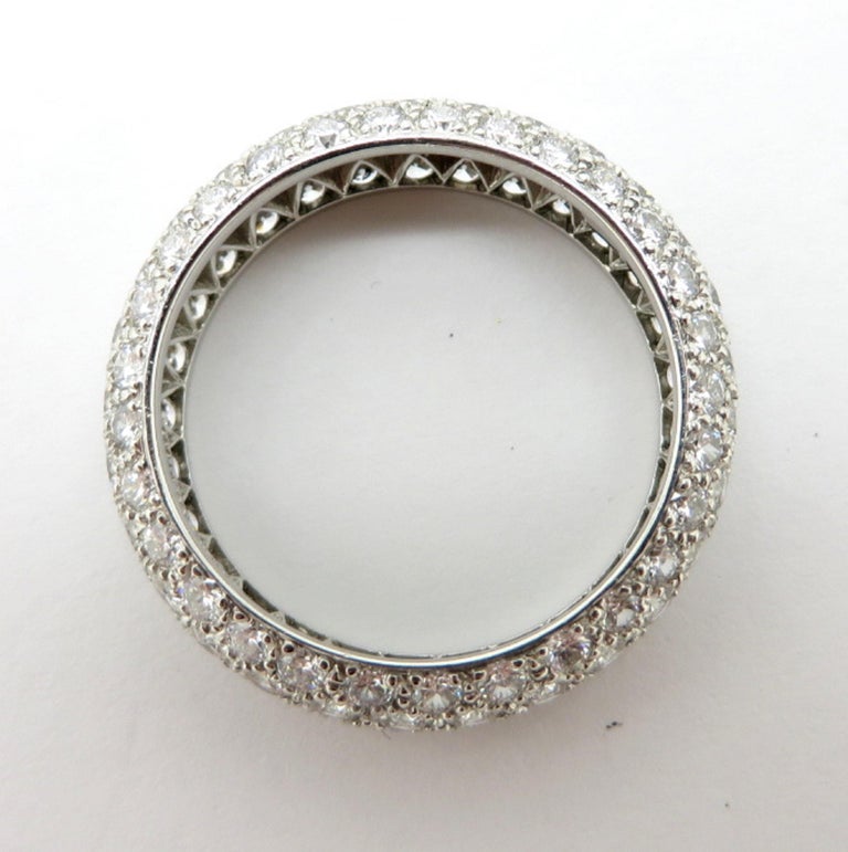 Designer Tiffany and Co. Platinum Diamond Pave Eternity Band Ring For