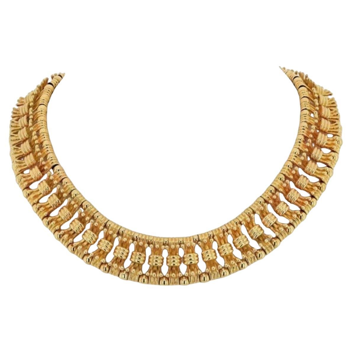 DESIGNER Tiffany 
Co. Schlumberger 18K Yellow  213.1 GM Gold Bow Tie Necklace