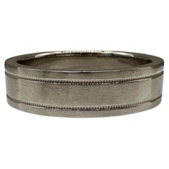Designer Tiffany Together Platinum Double Milgrain Ring Size 10.25