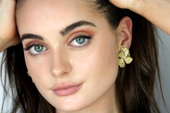 Designer Vevey, a Pair of Color Diamond 'White, Pink, Yellow, Brown' Ear Clips