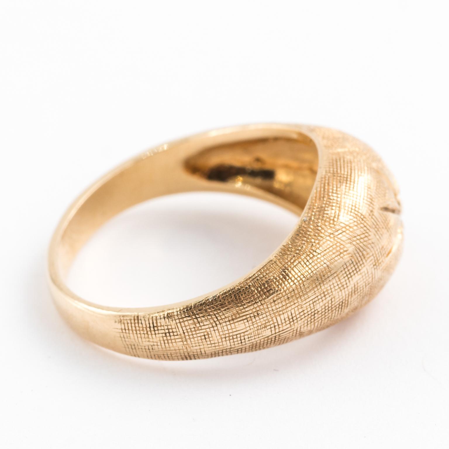 Designer Vintage 14 Karat Yellow Gold Diamond Gypsy Ring 2