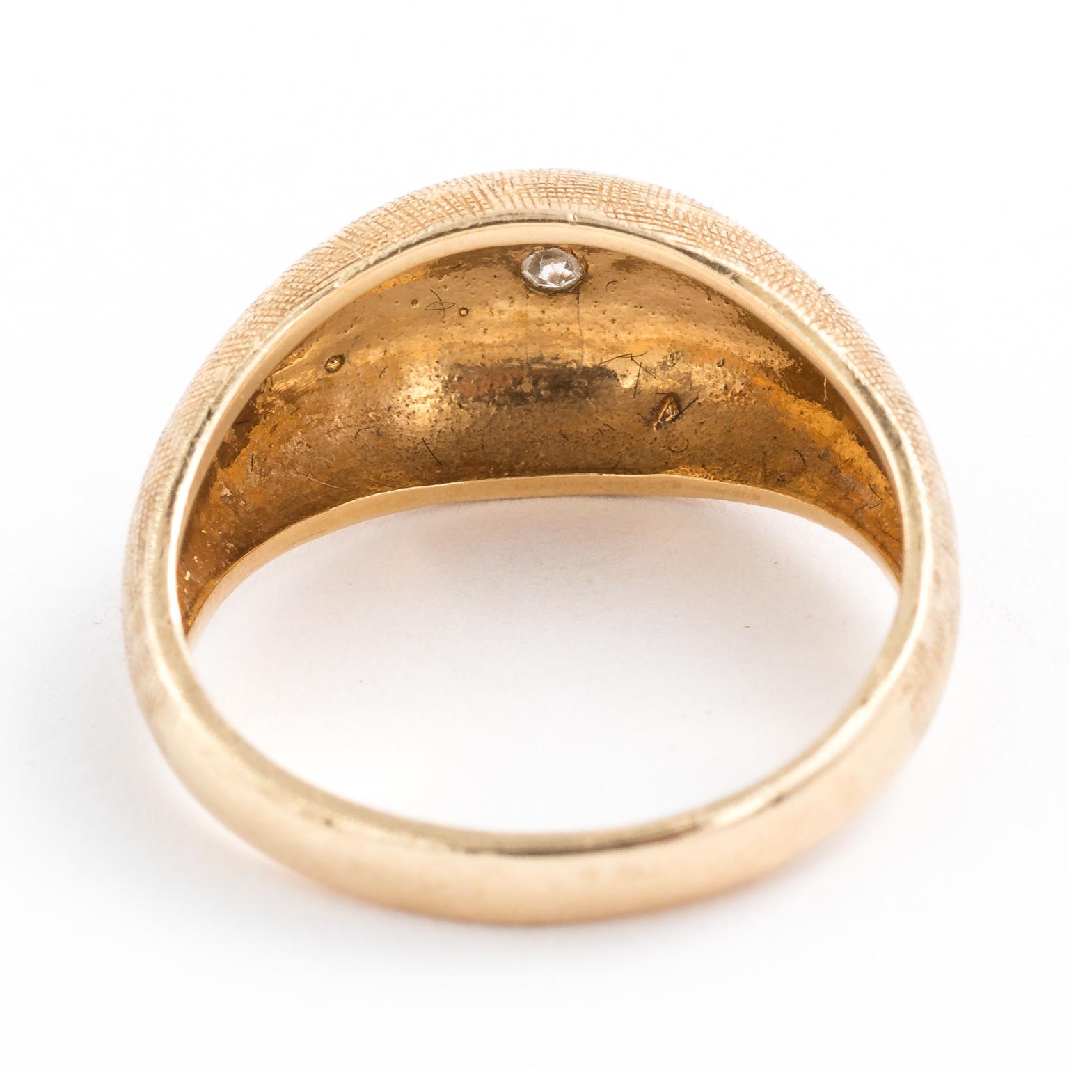 Designer Vintage 14 Karat Yellow Gold Diamond Gypsy Ring 3