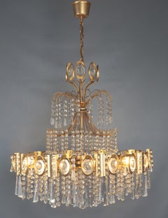 Lustre vintage design avec pendentifs en cascade
