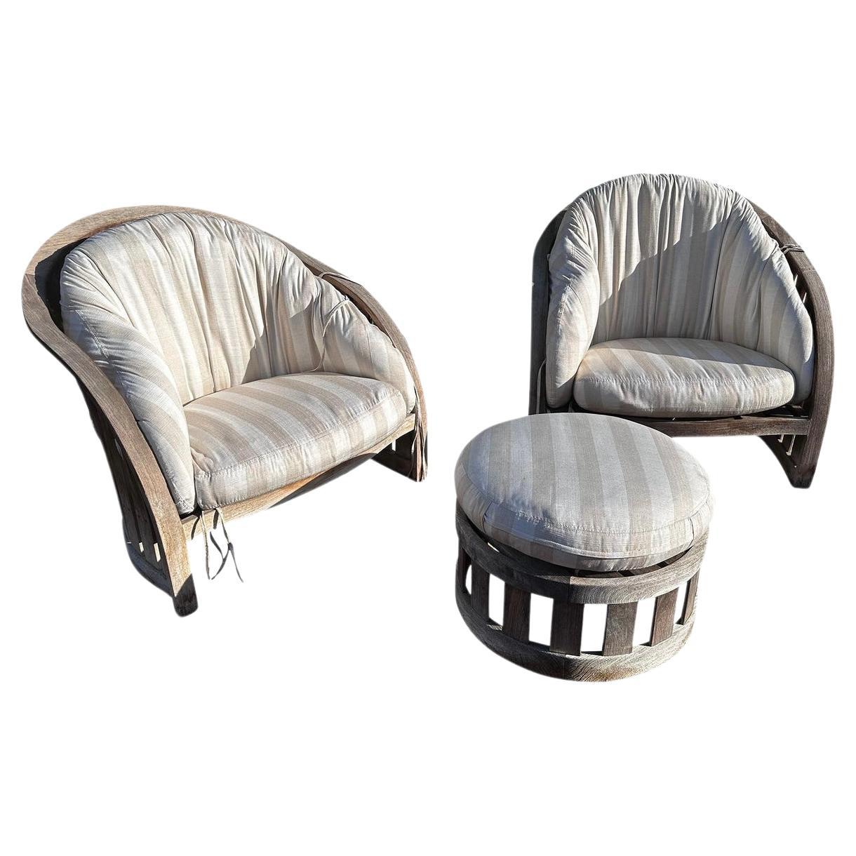 Designer Vintage Kipp Stewart Design für Summit Furniture Stühle mit Kissen, Vintage