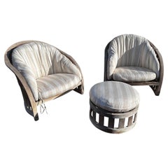 Designer Vintage Kipp Stewart Design for Summit Furniture Chairs With Cushions