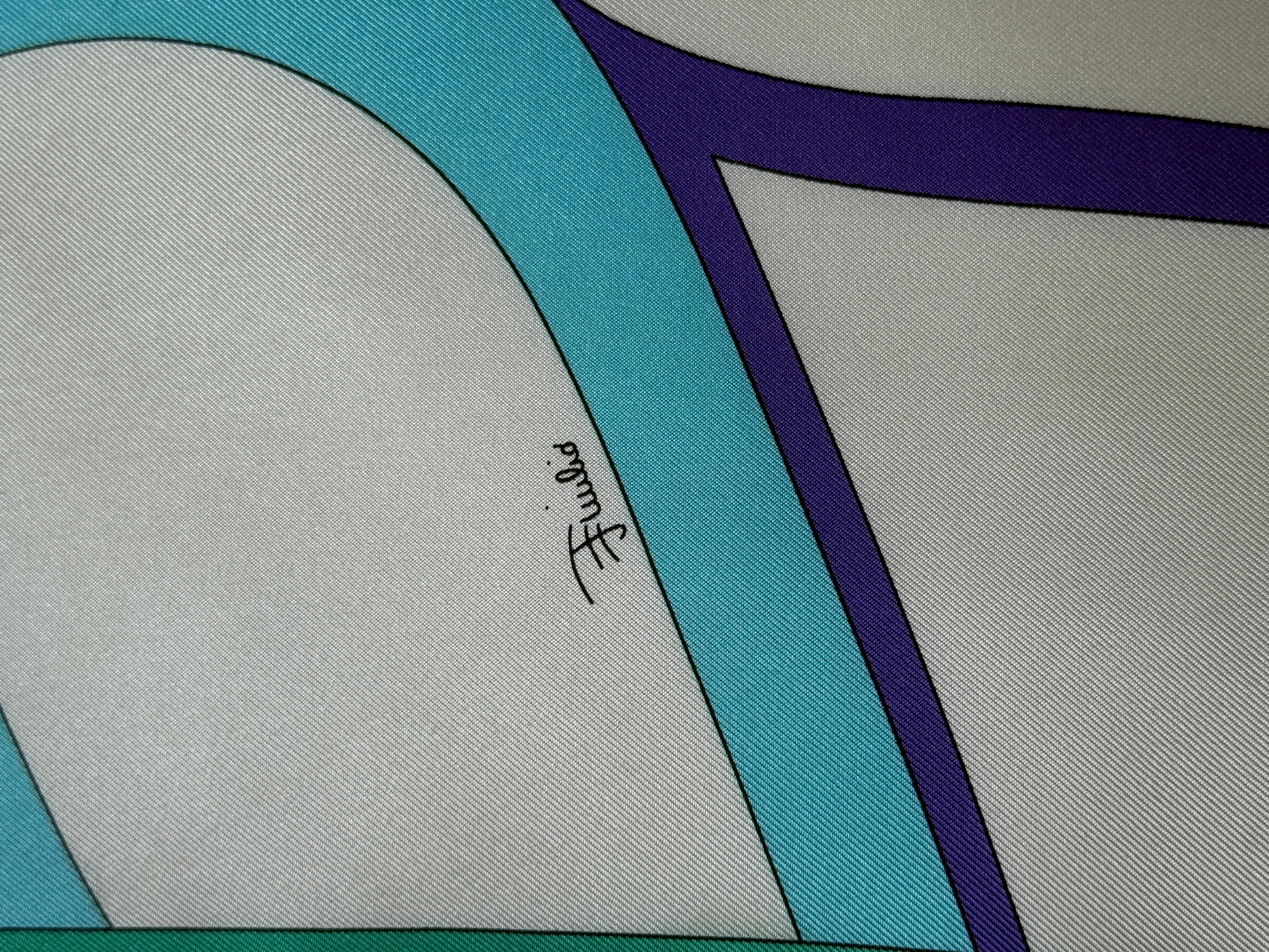 Fatto a mano Designer Vintage Pucci Foulard Cuscino in lino irlandese Greene & Greene in vendita