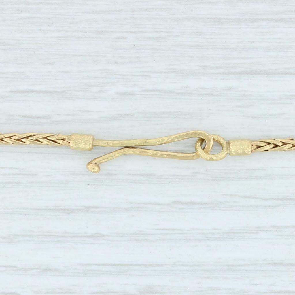 Designer Wheat Chain Necklace 18k Yellow Gold 17