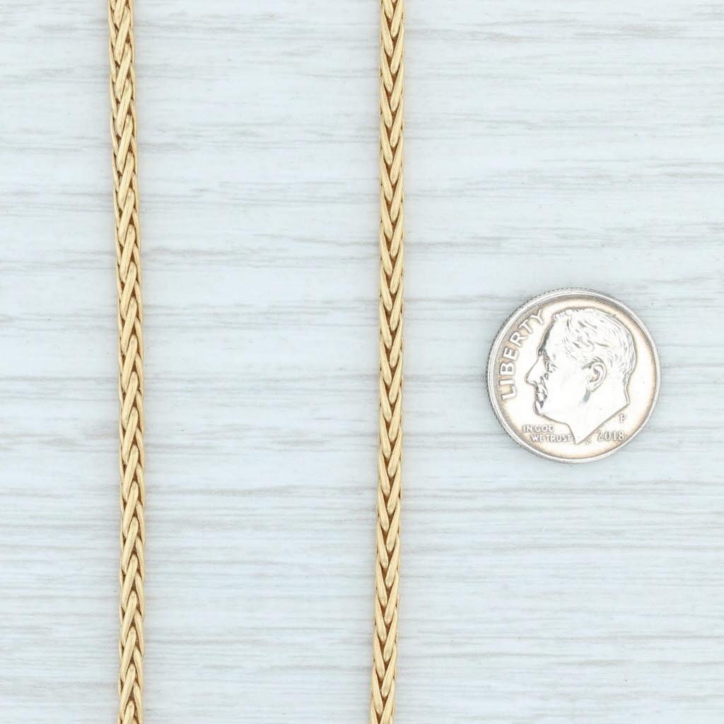 Women's Designer Wheat Chain Necklace 18k Yellow Gold 17