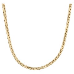 Designer Wheat Chain Necklace 18k Yellow Gold 17" Diamond Hook Clasp Nordstrom