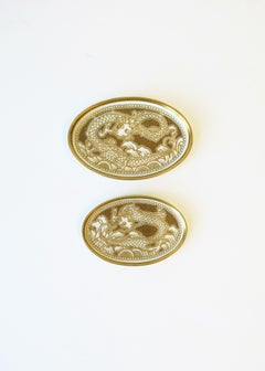 Gold Porcelain Dragon Jewelry Dishes by Rosenthal