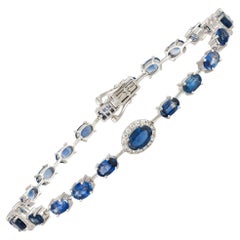 Designer White Gold 18K Sapphire Blue Bracelet Diamond Yellow Gold 18K for Her