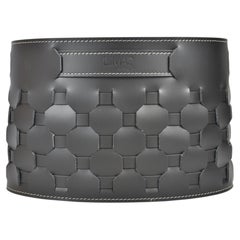 Designer Woven Leather Basket TARIS - Modern European Craftsmanship
