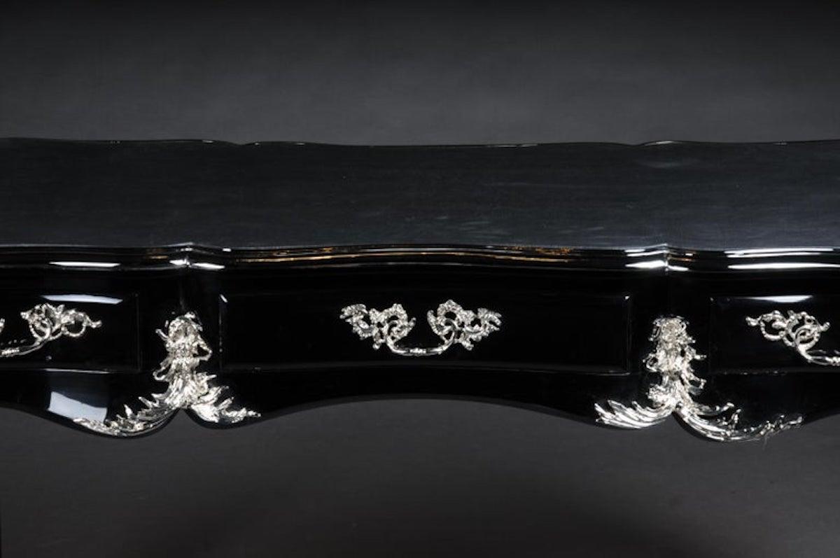 Designer-Schreibtisch / Bureau-Teller im Louis-XV-Stil, Klavier schwarz im Zustand „Gut“ im Angebot in Berlin, DE