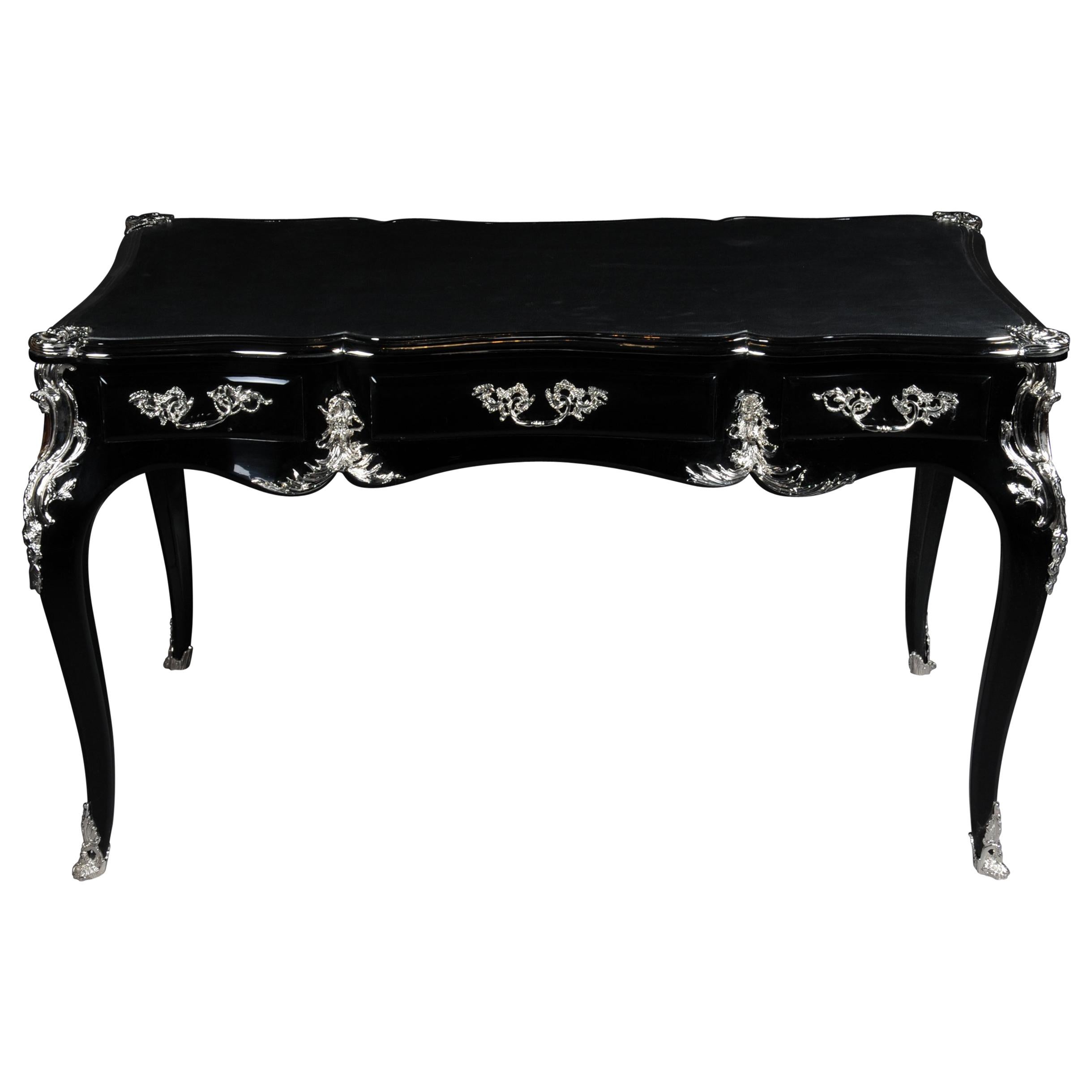 Bureau design / Bureau Plat en style Louis XV, Piano Black
