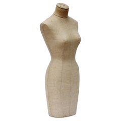 Designer's Linen Over Wood Jewelry Mannequin