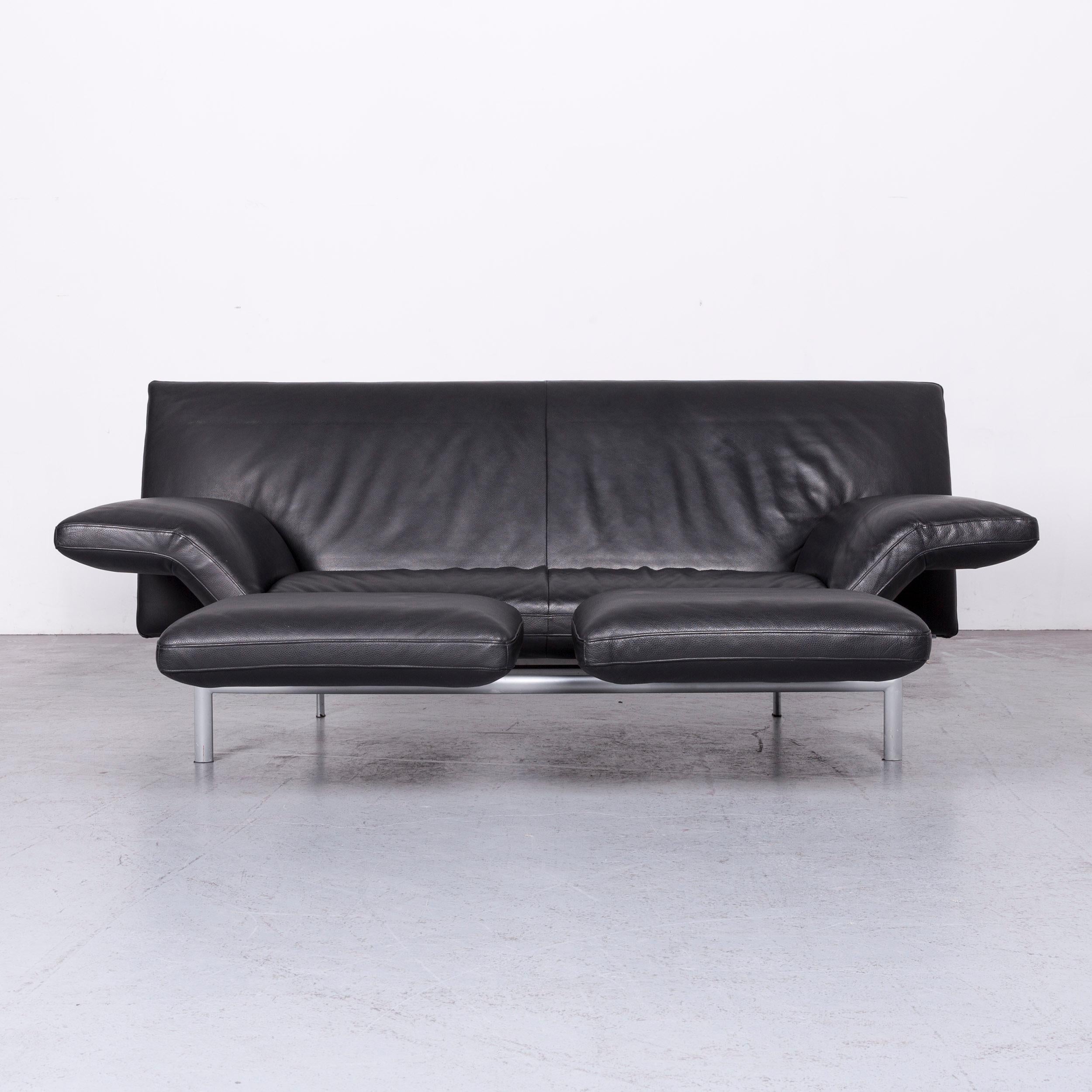 Designo Flyer Designer Leder-Sofa mit schwarzer Dreisitzer-Kommode und Funktion (21. Jahrhundert und zeitgenössisch)