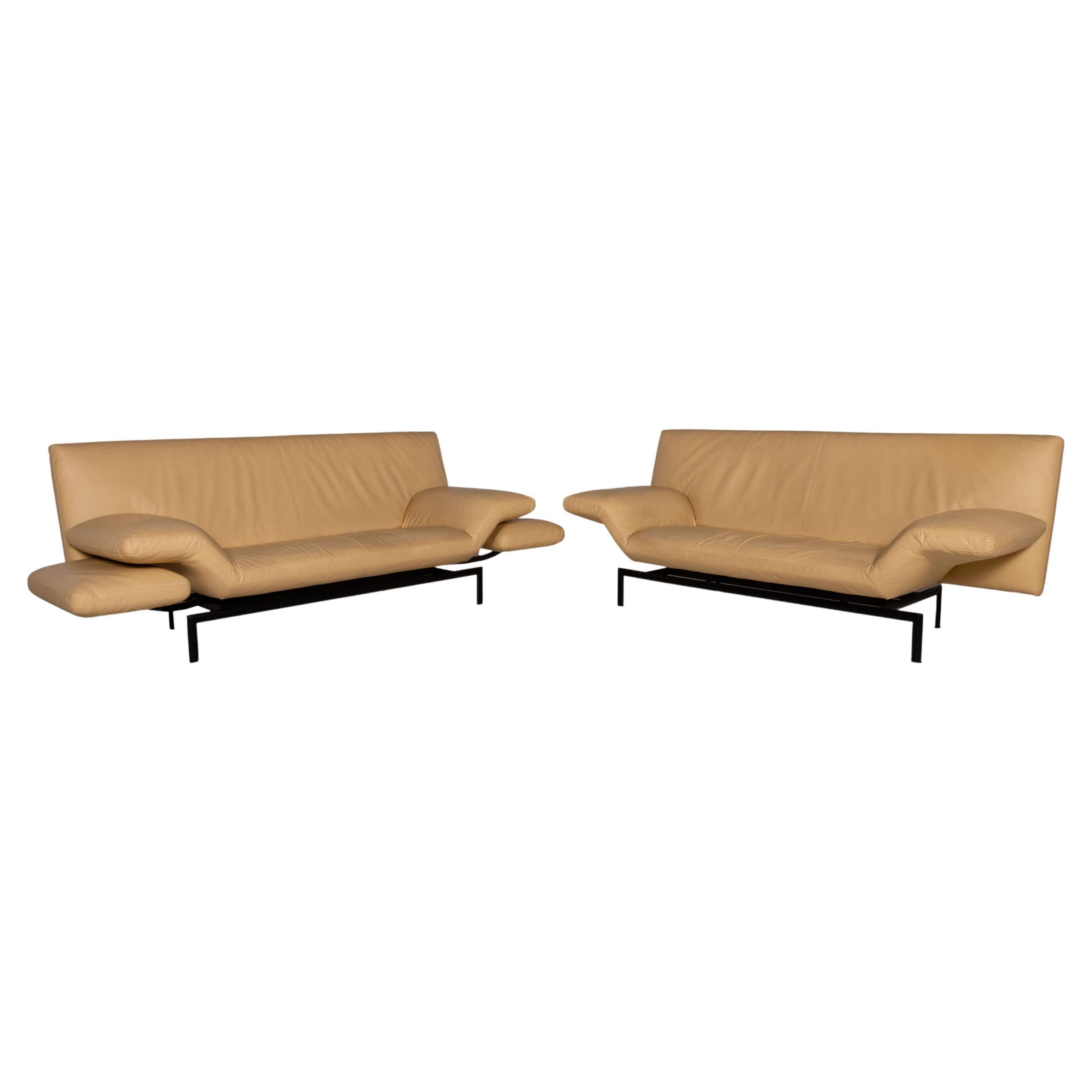 Koinor Rivoli Leather Sofa Cream TwoSeater Couch Relaxation Function