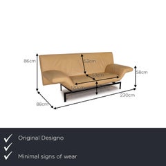 Designo Leather Sofa Cream Two-Seater Couch