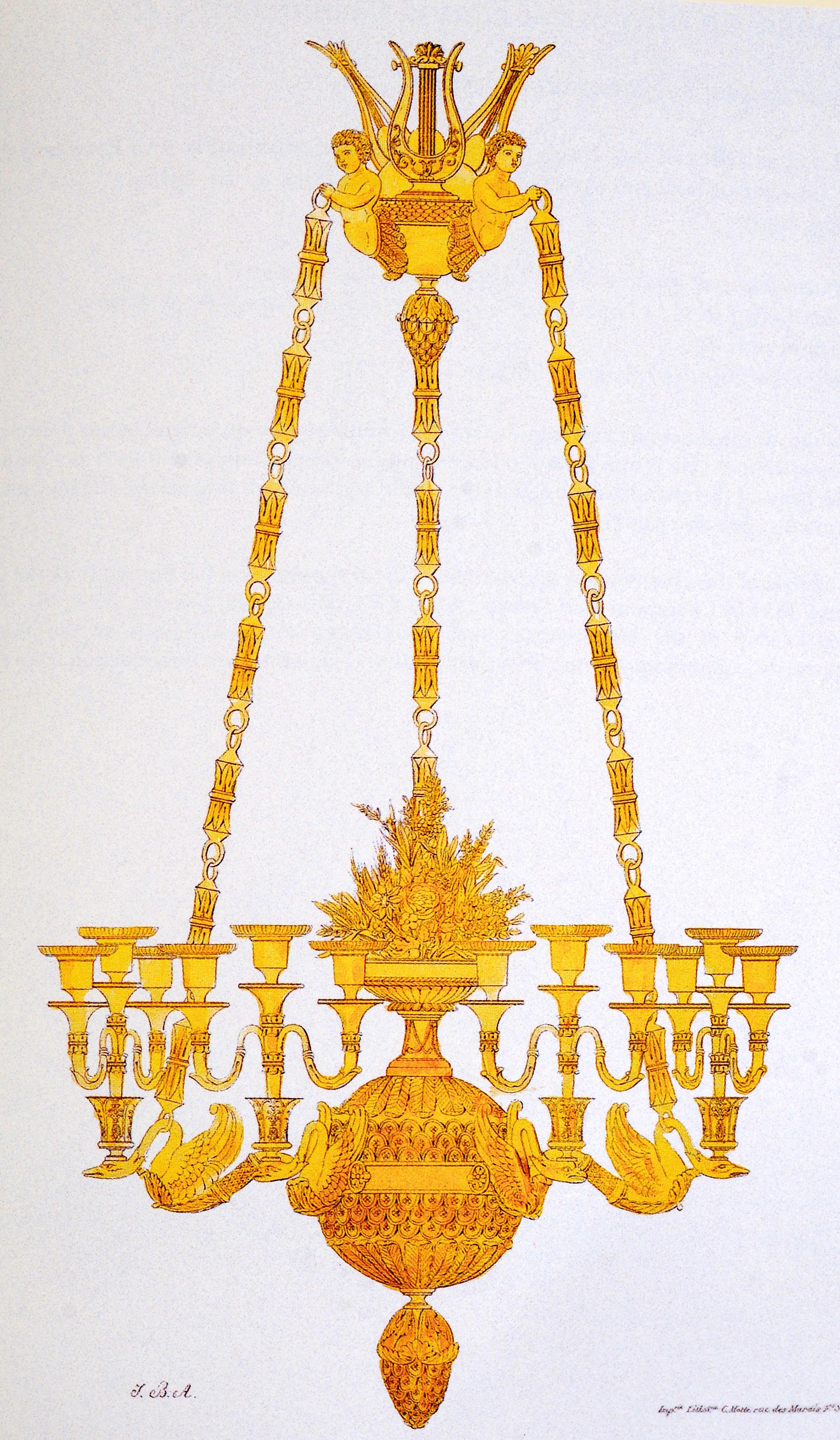 Entwürfe für Objekte aus vergoldeter Bronze aus der französischen Restauration von 1814-1830, 1. Auflage im Angebot 2