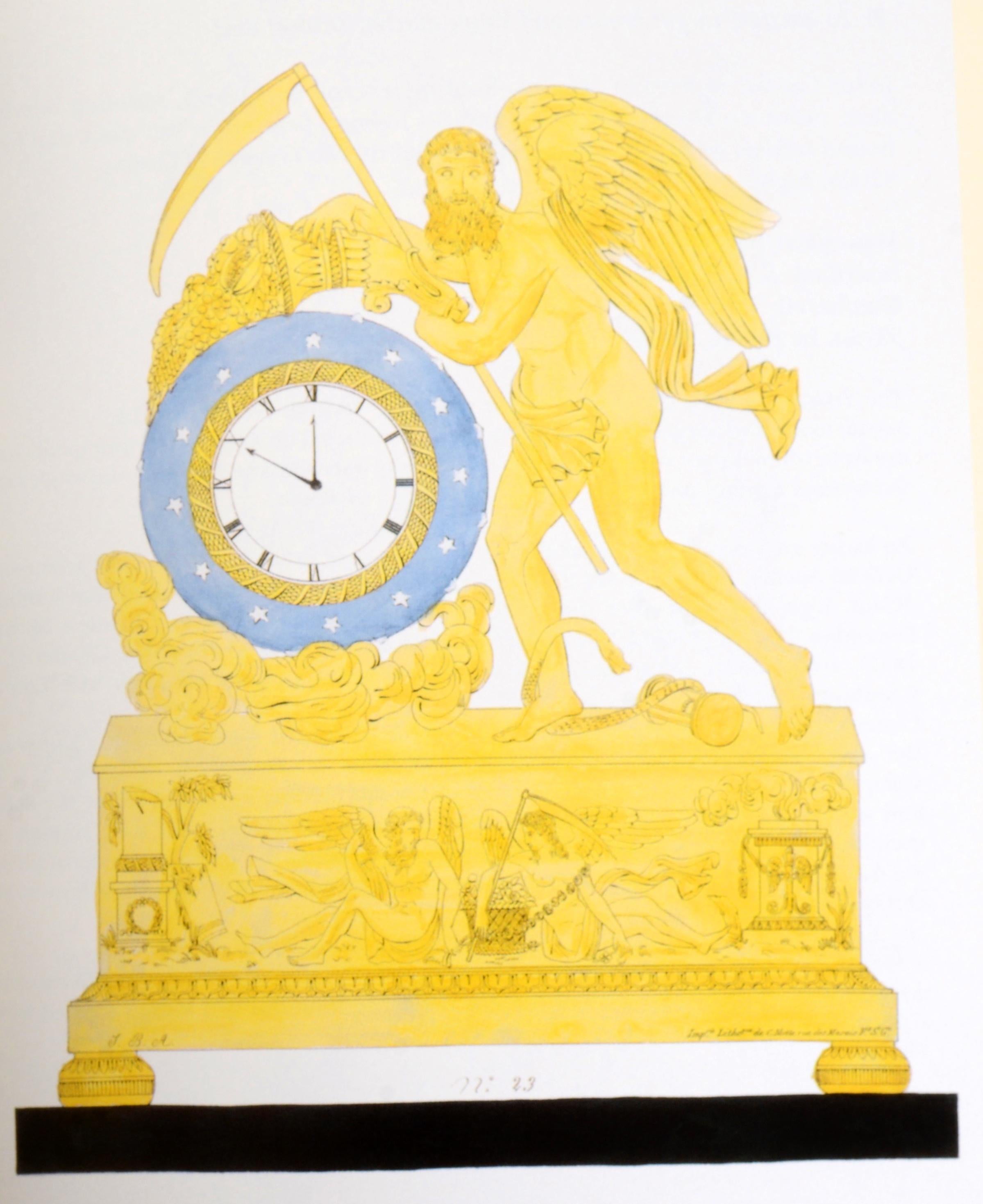 Entwürfe für Objekte aus vergoldeter Bronze aus der französischen Restauration von 1814-1830, 1. Auflage im Angebot 4