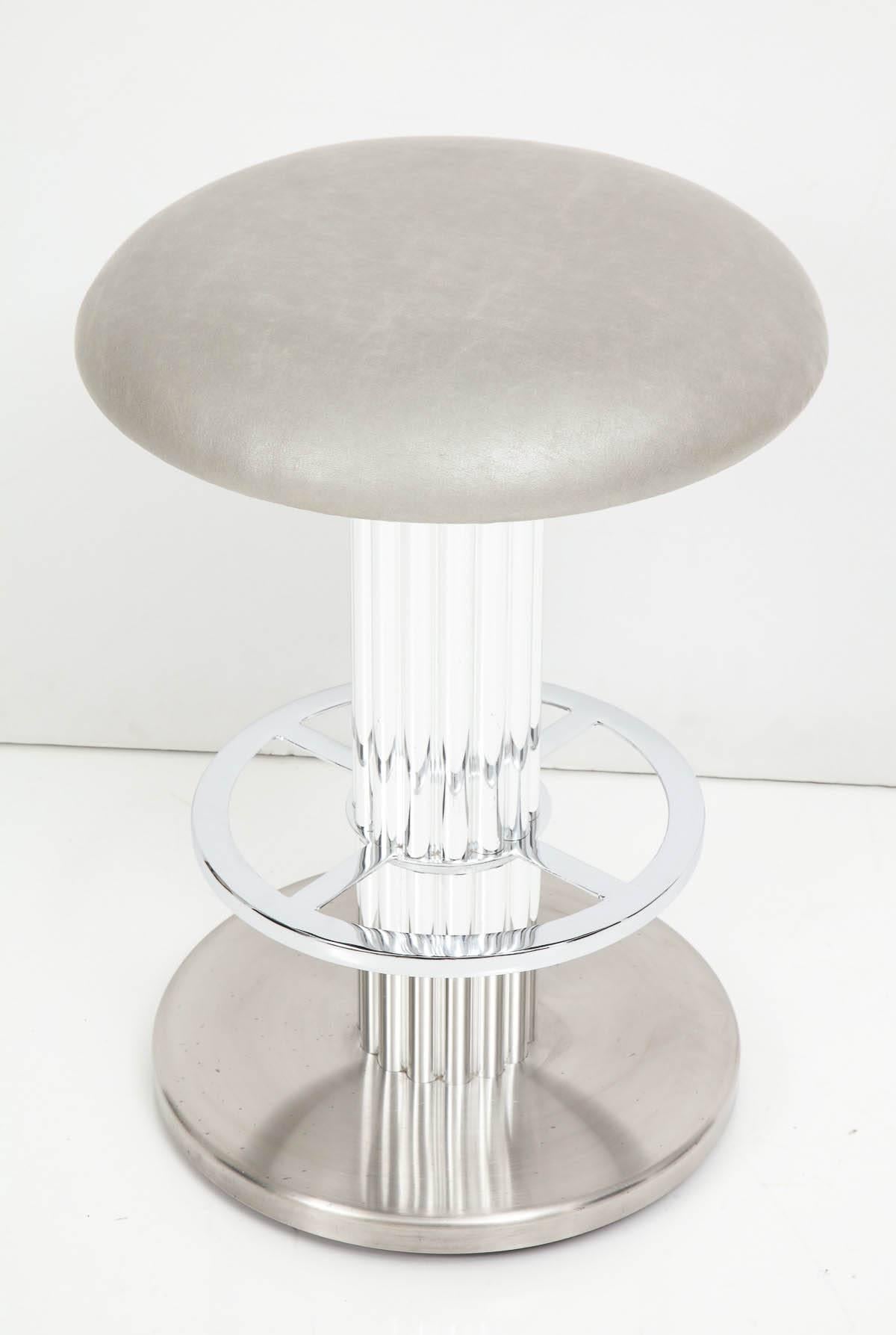 Designs for Leisure Nickeled Steel Bar Stools In Good Condition In New York, NY
