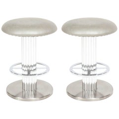 Designs for Leisure Nickeled Steel Bar Stools