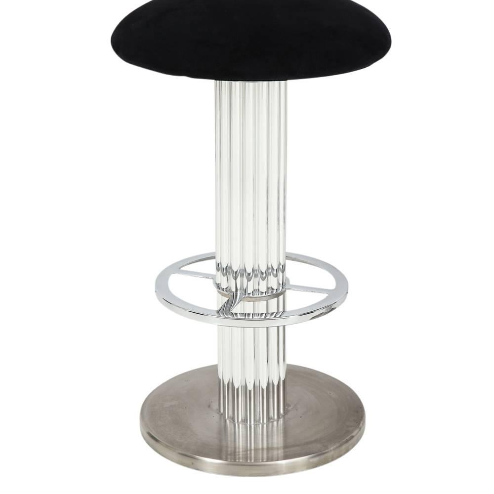Designs for Leisure Bar Stools Nickel Signed, USA, 1990s In Good Condition In New York, NY