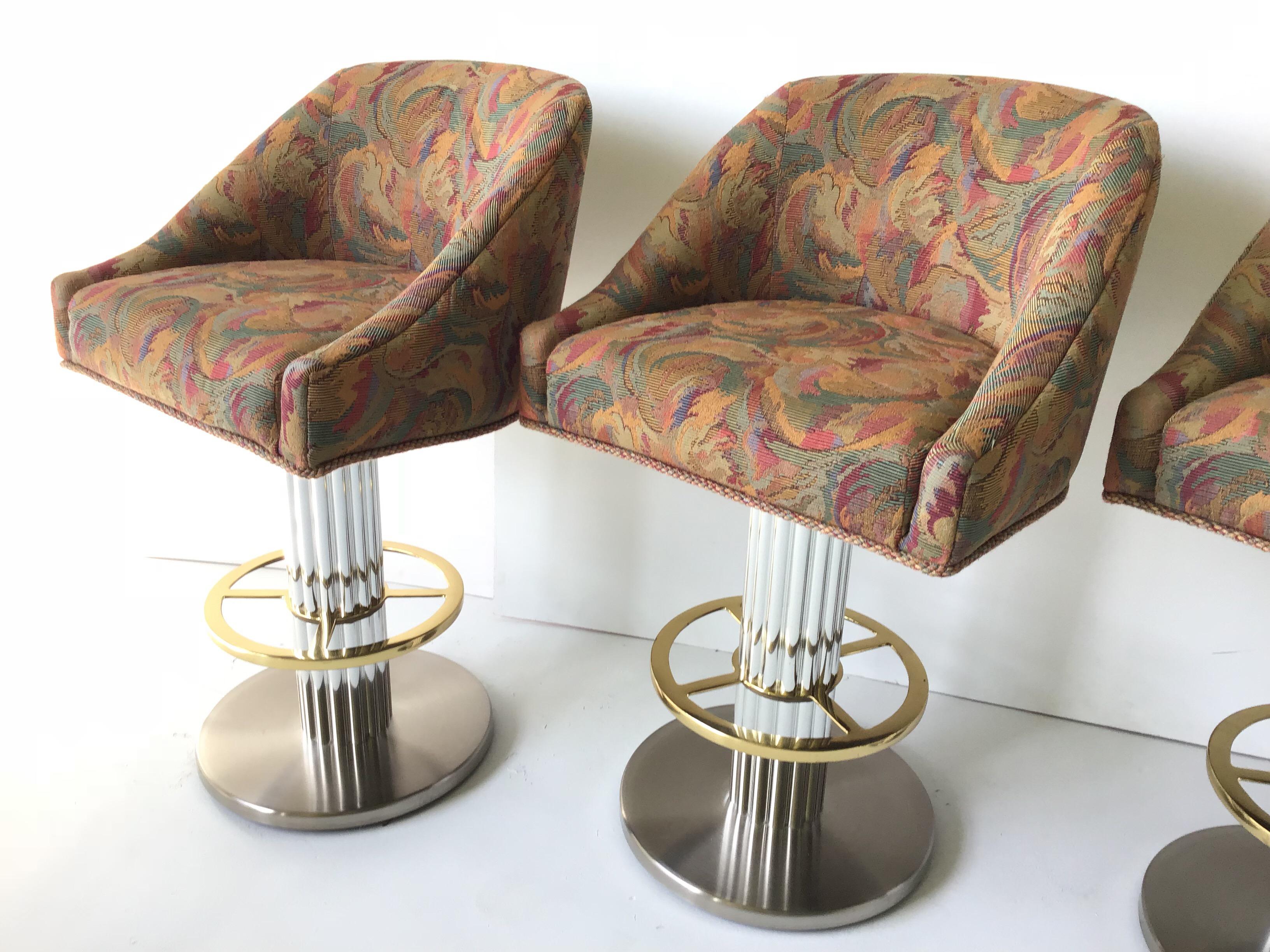 Hollywood Regency Designs for Leisure Postmodern Barstools For Sale