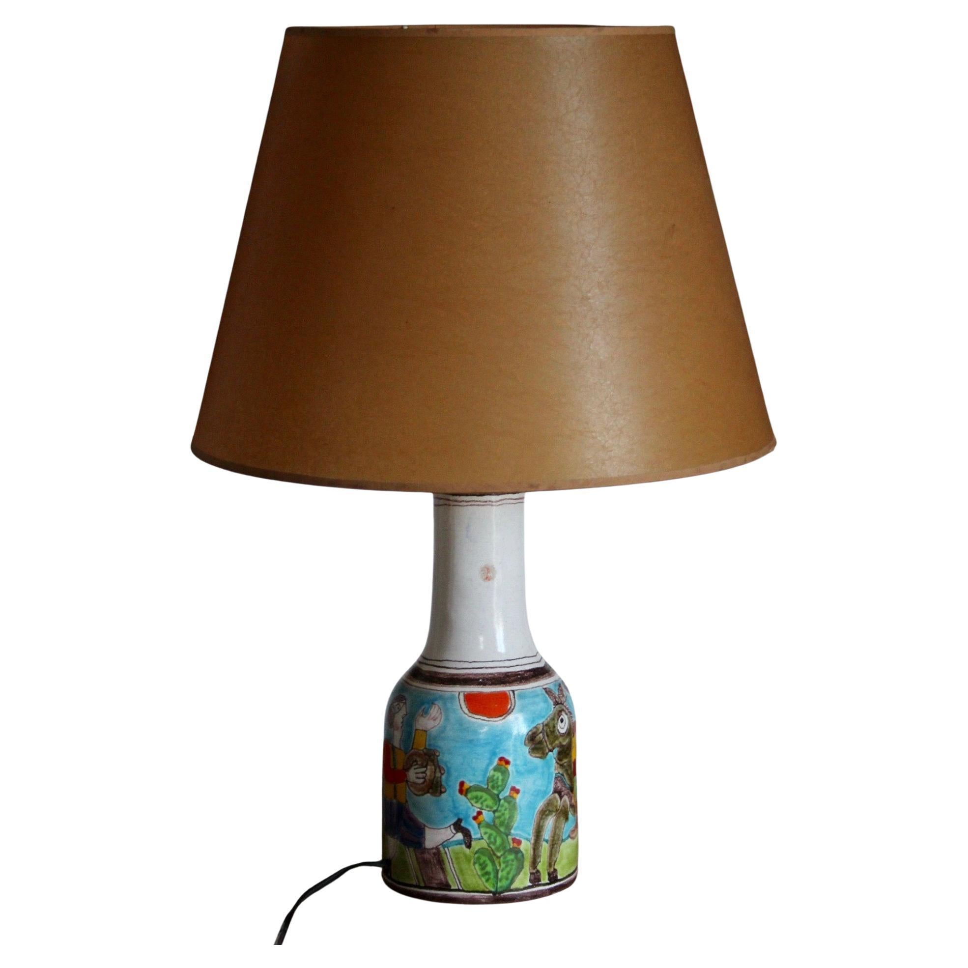 DeSimone Blue and red Ceramic Table Lamp