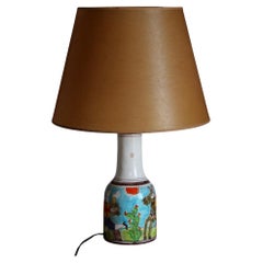 Lampada da tavolo in ceramica blu e rossa DeSimone