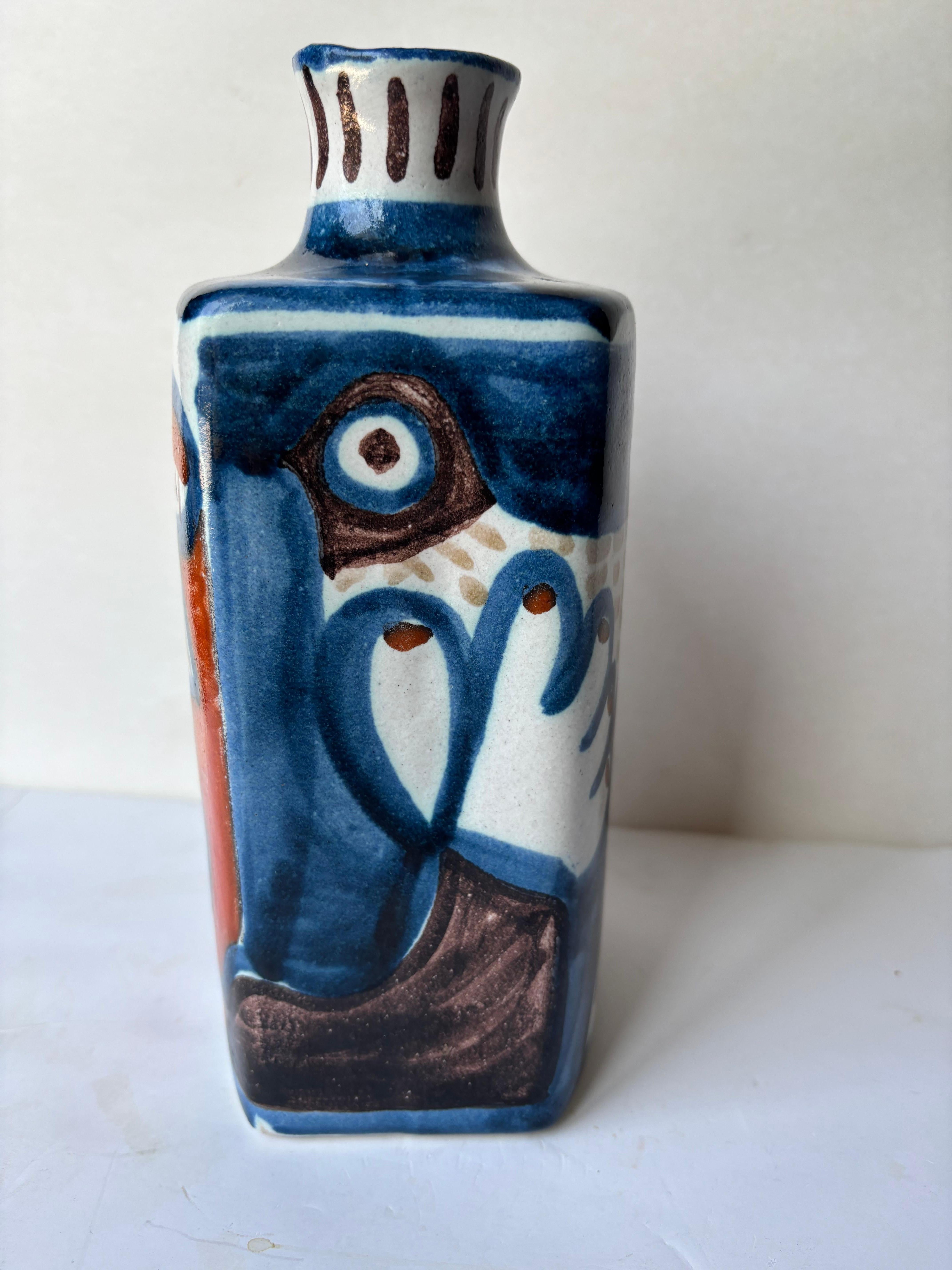 Modern Desimone bottle / vase /vessel ceramic/pottery signed dated. For Sale