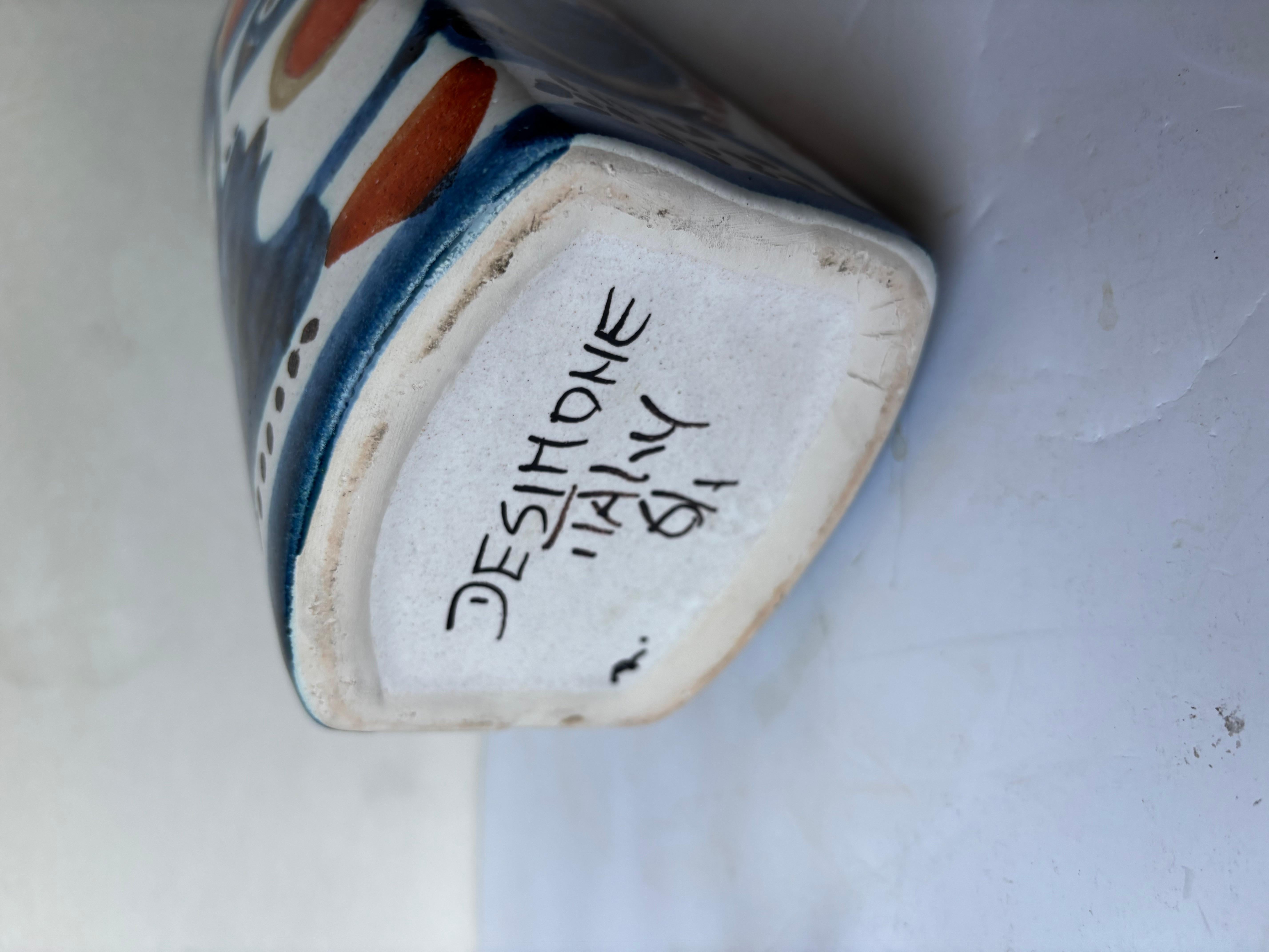 Hand-Crafted Desimone bottle / vase /vessel ceramic/pottery signed dated. For Sale
